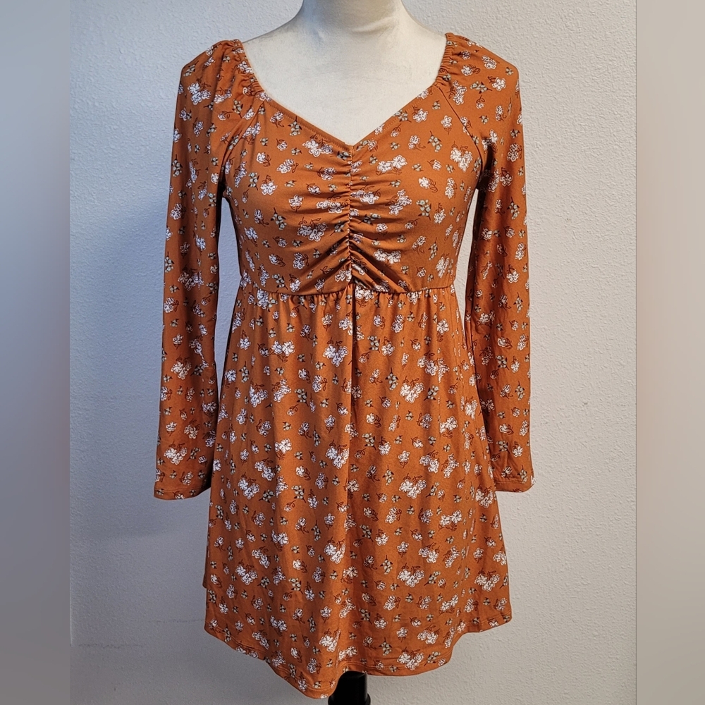 Good luck girl from Nordstrom Rack Floral long sleeves mini dress, autumn  color